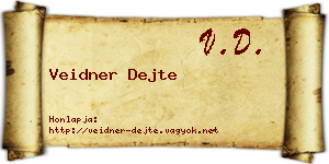 Veidner Dejte névjegykártya